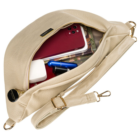 Beige Damen Gürteltasche aus Öko-Leder für Hüfte oder Schulter – Peterson