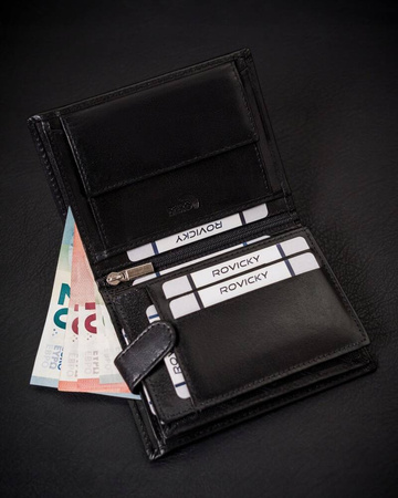 Stilvolle Herren Geldbörse aus Leder ohne Verschluss – Rovicky