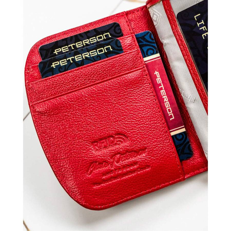 Kleine rote Damen Geldbörse mit RFID-Schutz und Bügelverschluss – Peterson
