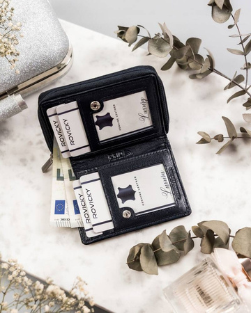 Kompakte Damen Geldbörse aus Leder – Rovicky