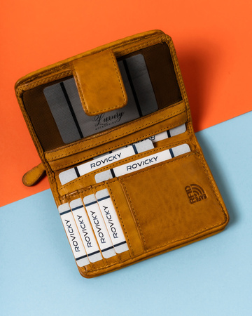 Geprägte Damen Geldbörse mit Fotofenster – Rovicky