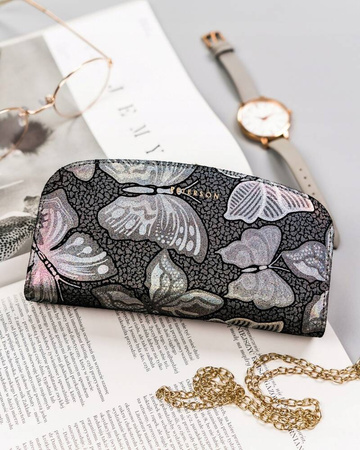 Damen Geldbörse aus Leder mit holografischen Schmetterlingen – Peterson