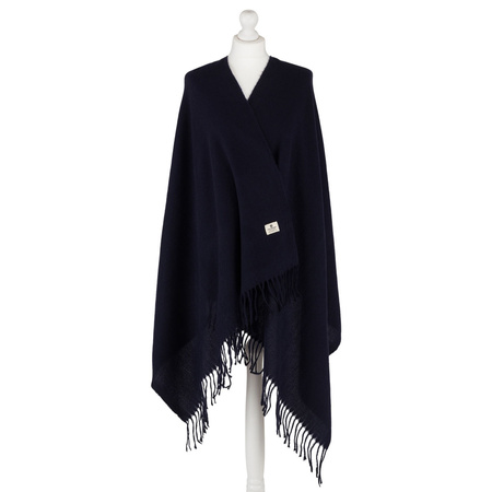 Granatfarbener, eleganter Damen-Schal aus Polyester mit Fransen - Peterson