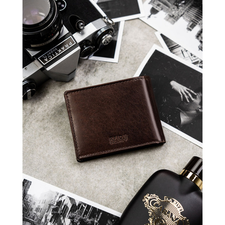 Braune Herren-Geldbörse aus Naturleder mit RFID-System ausgestattet – Peterson