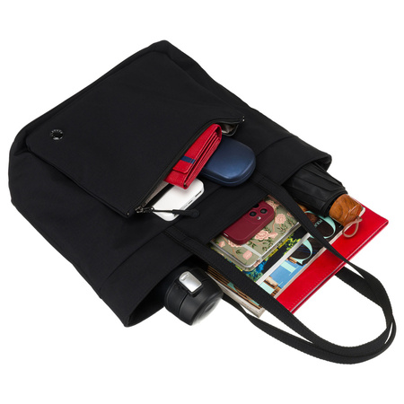 Stilvolle Damen Shopper aus Polyester in Schwarz mit bequemen Henkeln – Peterson