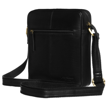 Peterson - Herren-Umhängetasche mit einem Fach aus Naturleder in Schwarz