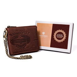 Große Herren Geldbörse aus Leder mit Kette – Peterson