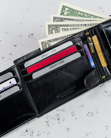 Klassische Herren Geldbörse aus Echtleder – Rovicky