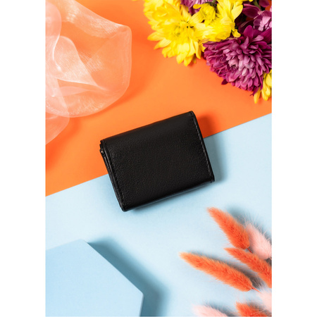 Elegante Damen Karten- und Bargeldbörse in Schwarz – Rovicky