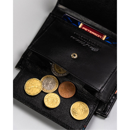 Herren Geldbörse aus Leder als Geschenk mit Schlüsselanhänger und Survival-Karte – Peterson