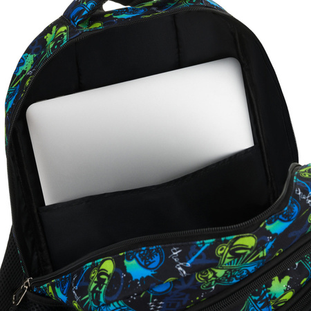 Schulrucksack aus Polyester mit Skateboard-Muster – Peterson