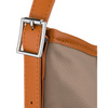 Beigefarbene Damen-Umhängetasche aus Polyester und Öko-Leder mit einer Außentasche – Peterson