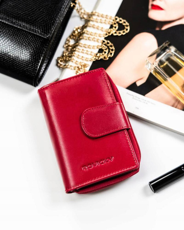 Kleine Damen Geldbörse aus Leder mit Druckknopf – Rovicky