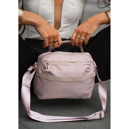 Rosa Damen-Umhängetasche aus Nylon mit Reißverschluss – Peterson