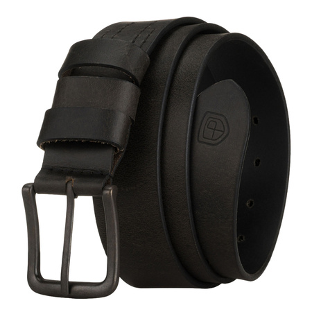 Geschenkset: Herren-Geldbörse aus Leder in Schwarz ohne Verschluss und schwarzer Gürtel aus Naturleder – Peterson