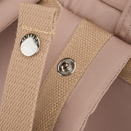 Beige, großer Damen-Rucksack aus Polyester und Öko-Leder - Peterson