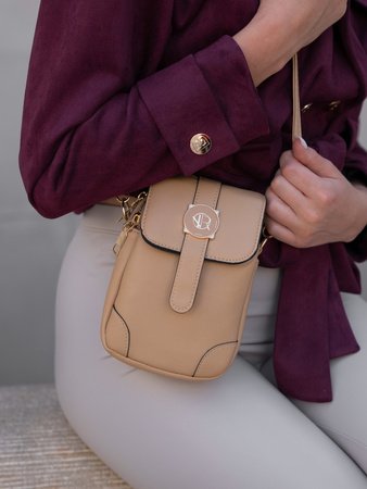 Mini Damen Handtasche aus braunem Öko-Leder mit abnehmbarem Riemen – Rovicky