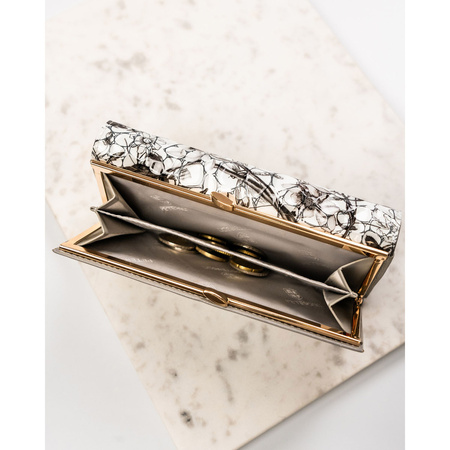 Große, horizontale Damen Geldbörse aus Echtleder mit Druckknopf und Bügelverschluss – Peterson