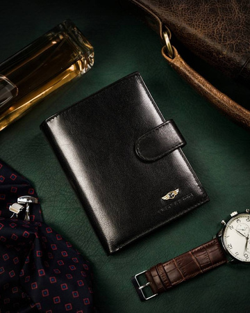 Große Herren Geldbörse aus Leder mit Druckknopf – Peterson