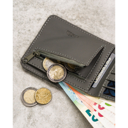 Graue Herren Geldbörse ohne äußeren Verschluss mit RFID-Schutz – Peterson