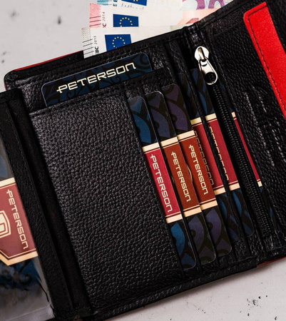 Herren Geldbörse aus Echtleder mit Kontrastnähten – Peterson