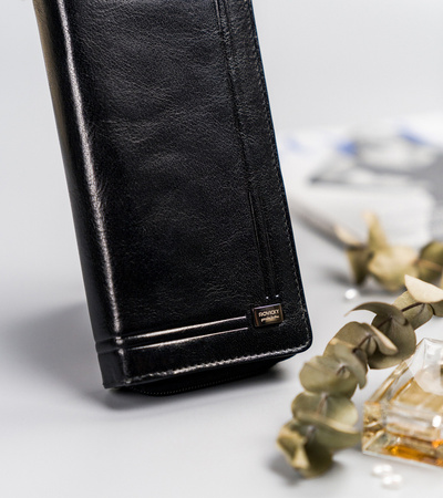 Große Damen Geldbörse in Federmäppchen-Form mit Reißverschluss – Rovicky