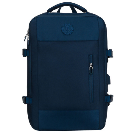 Reise-Rucksack aus Cordura in Marineblau, ausgestattet mit USB-Anschluss - Peterson