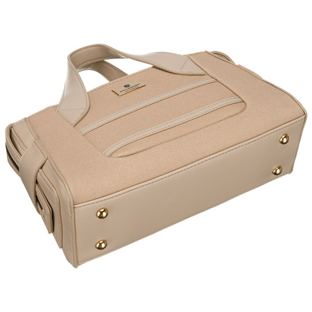 Elegante, beige Damen-Handtasche aus synthetischem Material, mit Reißverschluss – Peterson