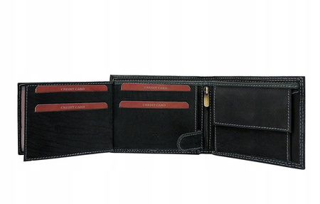 Herren Geldbörse quer mit Jeansdetails aus Nubukleder – Always Wild