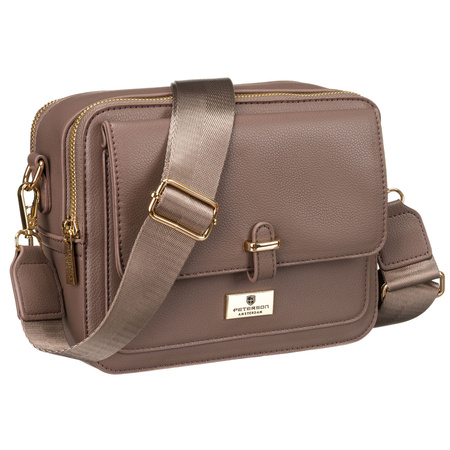 Braune Damen Umhängetasche aus Öko-Leder – Peterson