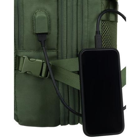 Grüner Reise-Rucksack mit Laptopfach und USB-Anschluss – Peterson