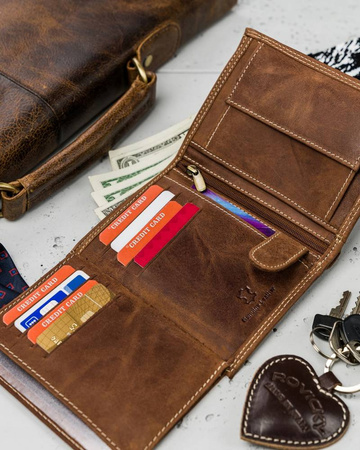 Herren Geldbörse aus Leder mit Außenfach für schnelles Bezahlen – Always Wild