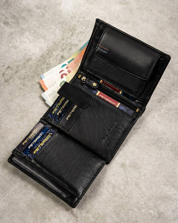 Geschenkset: Herren Geldbörse ohne Verschluss und Schlüsselanhänger – Peterson