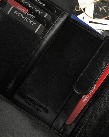 Geräumige Herren Geldbörse Hochformat aus glänzendem Echtleder – Ronaldo