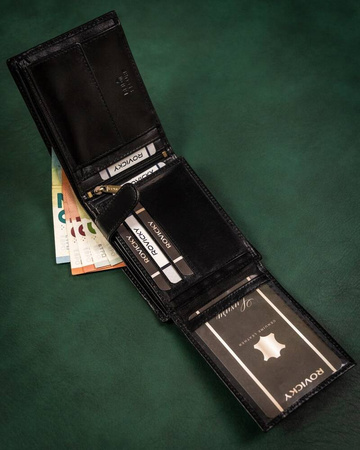 Elegante Herren Geldbörse aus Leder ohne äußeren Verschluss – Rovicky