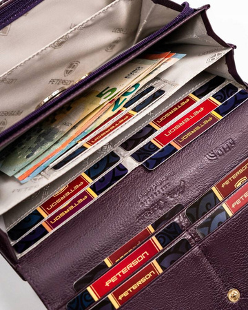 Geräumige Damen Geldbörse aus Leder mit RFID Schutz – Peterson