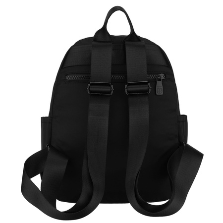 Praktischer, schwarzer Damen-Rucksack aus Polyester, einteilig – Peterson