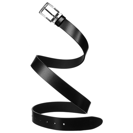 Breiter Herren-Gürtel aus Leder in Schwarz mit klassischer Schnalle – Peterson