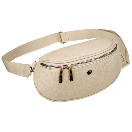 Beige, praktische Damen-Bauchtasche aus Kunstleder für den urbanen Alltag, einkammerig – Peterson