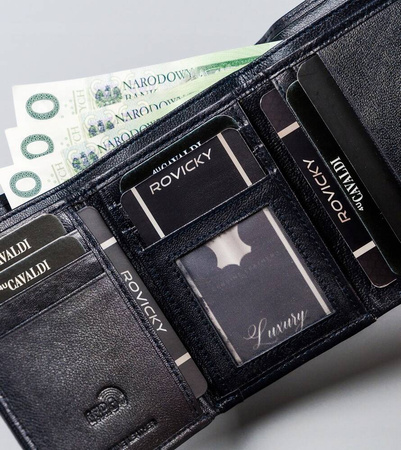 Kleine Damen Geldbörse querformat aus echtem Leder mit Druckknopf – 4U Cavaldi