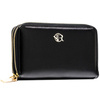Große Damen-Geldbörse aus Öko-Leder in Schwarz mit Reißverschluss - Rovicky