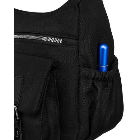 Stilvolle Damen Handtasche aus Stoff mit Außentasche – Peterson