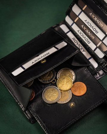 Große Herren Geldbörse aus Leder ohne Verschluss – Rovicky