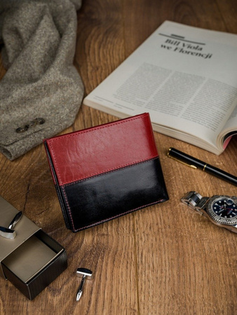 Herren Geldbörse hochkant, zweifarbig aus Leder – Rovicky