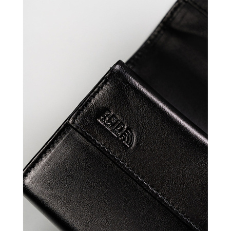 Große Damen Geldbörse in Schwarz für Bargeld mit RFID – Peterson