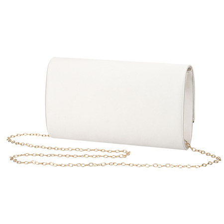 Damen-Clutch aus synthetischem Stoff in Weiß, am Kettchen hängend – Rovicky