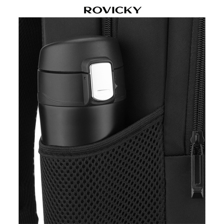 Großer, schwarzer Reisetaschen-Rucksack aus Polyester, ideal als Handgepäck – Rovicky
