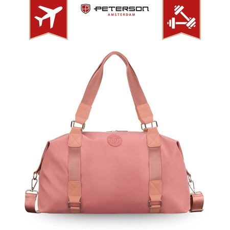 Rosa Trainings-Tasche aus Polyester, ein Kammer und mit Reißverschluss - Peterson