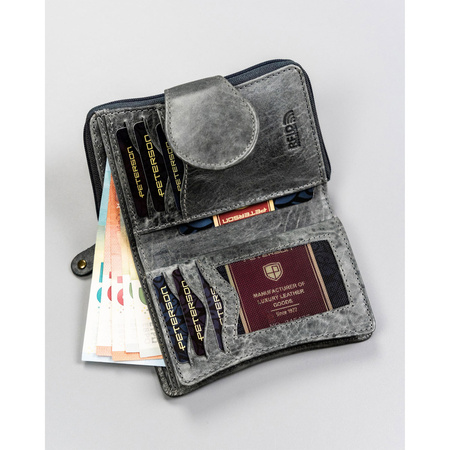 Stilvolle Damen Geldbörse aus grauem Farbverlauf-Leder – Peterson