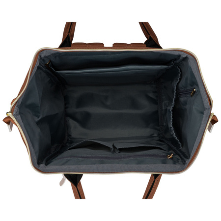 Beige-brauner Damen-Rucksack aus Polyester mit Laptopfach - Peterson